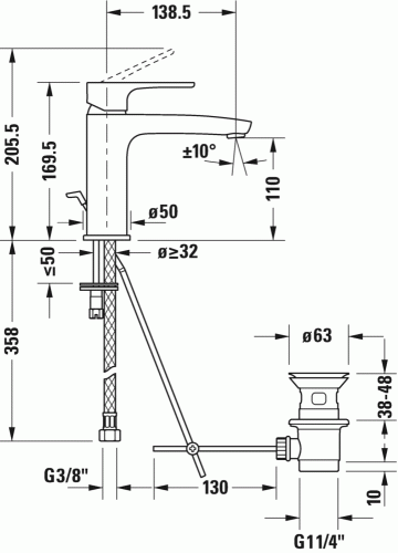 Duravit B.1 egykaros mosdócsaptelep M B11020001010