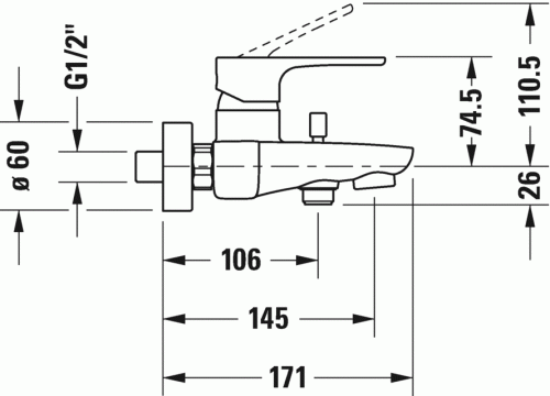 Duravit B.1 egykaros kádtöltőcsaptelep B15230000010