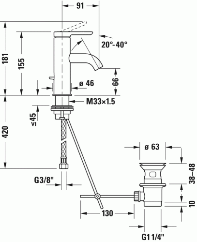 Duravit C.1 egykaros mosdócsaptelep S C11010001010
