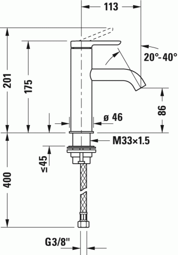 Duravit C.1 egykaros mosdócsaptelep M C11020002010
