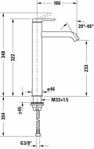 Duravit C.1 egykaros magasított mosdócsaptelep XL C11040002010
