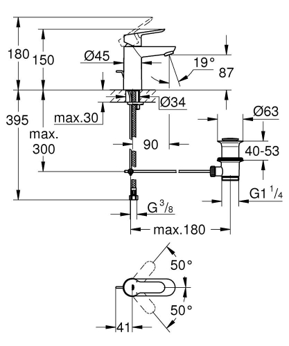 Grohe BauEdge kád csomag, S-méret (23356000, 23334000, 27799000)