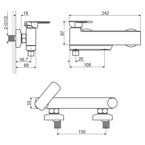 Actima Pride egykaros kádtöltő csaptelep ARAC.4005CR