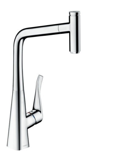 Hansgrohe M7115-H320 egykaros konyhai csaptelep 320 kihúzható kifolyóval, króm 73803000