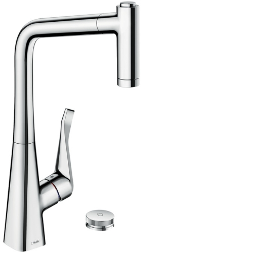 Hansgrohe M7120-H320 2-lyukú egykaros konyhai csaptelep 320 kihúzható zuhanyfejjel, króm 73806000