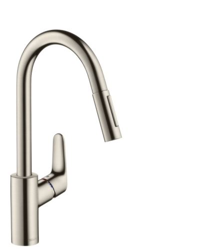 Hansgrohe M4116-H240 egykaros konyhai csaptelep 240 kihúzható zuhanyfejjel, rozsdamentes acél hatású 73880800