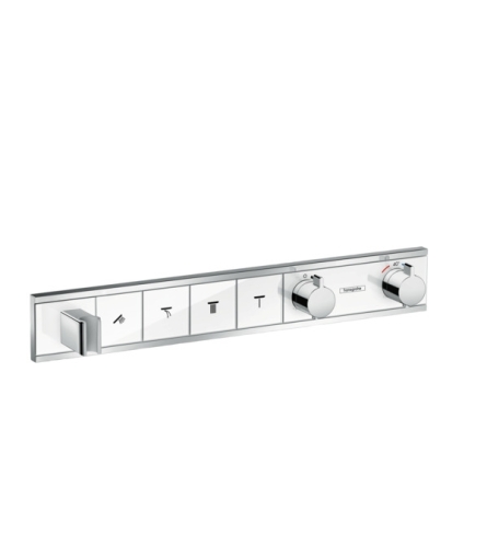 Hansgrohe RainSelect zuhanycsaptelep színkészlet 4 fogyasztóhoz, falsík alatti szereléshez, fehér/króm 15357400