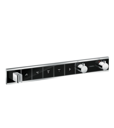 Hansgrohe RainSelect zuhanycsaptelep színkészlet 5 fogyasztóhoz, falsík alatti szereléshez, fekete/króm 15358600