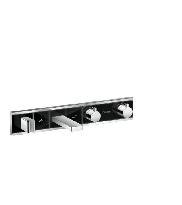 Hansgrohe RainSelect kádcsaptelep színkészlet 2 fogyasztóhoz, falsík alatti szereléshez, fekete/króm 15359600