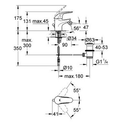 Grohe Euroeco bidé csaptelep 32737000 (új cikkszám 23263000)