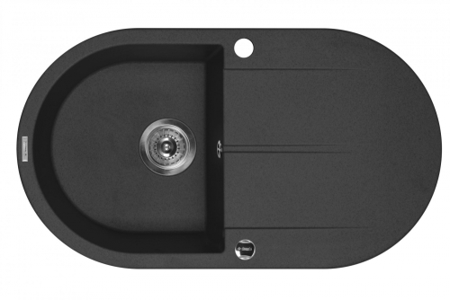 Deante Piva 1 medencés csepptálcás gránit mosogató csapteleppel grafitszürke ZQI 211B + BEN 262M