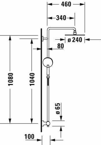 Duravit C.1 zuhanyrendszer, termosztátos capteleppel C14280008010