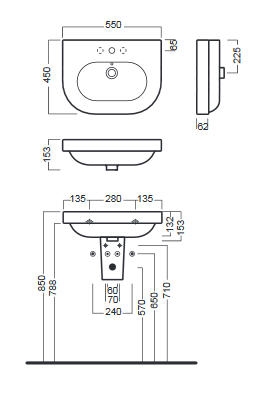 Hatria Daytime 55x45 cm mosdó YXBL