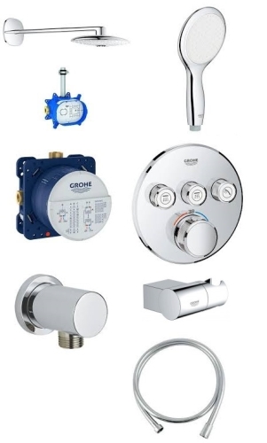 Grohe SmartControl falsík alatti termosztátos zuhanyrendszer szett, kerek