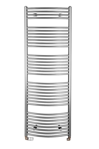 Aqualine 1690x600 íves fürdőszobai radiátor, 909 W, metálezüst (ILA66)