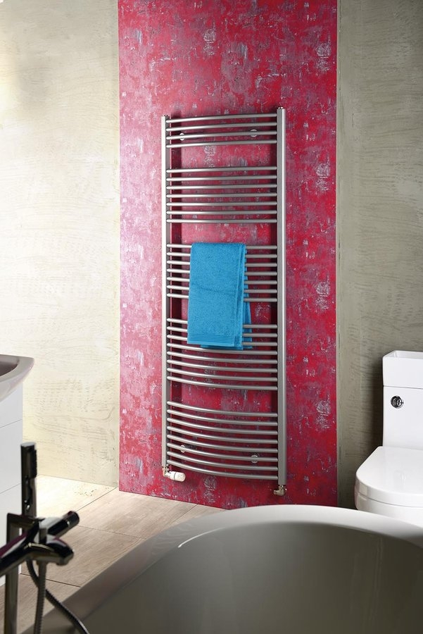 Aqualine 1690x600 íves fürdőszobai radiátor, 909 W, metálezüst (ILA66)
