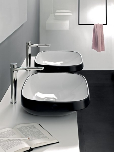 Hatria Abito 58x45 cm ráültethető mosdó Black YXZXB4