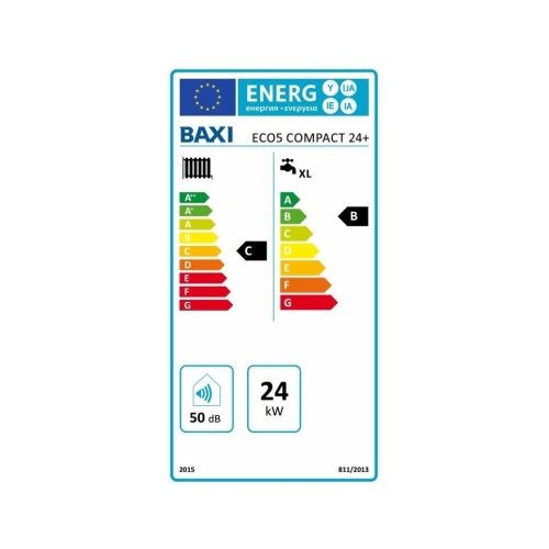 BAXI Eco5 Compact 24+ fali kéményes kombi gázkazán, 24kW, (BAX_ECO524P)