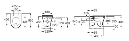 Roca Nexo lapos öblítésű fali wc 734664K000 (A34664K000)