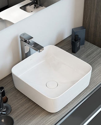 Roca Inspira SQUARE 37x37 cm pultra ültethető FINECERAMIC mosdó A327532000