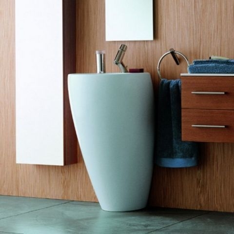 Laufen ILBAGNOALESSI ONE szabadonálló mosdó 52x53 cm fehér LCC felülettel H8119714001041