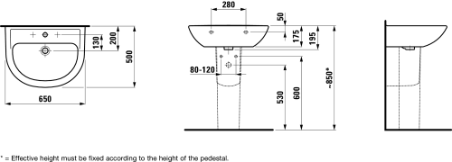 Laufen Pro B 65x50 cm mosdó H8109530001041 (8.1095.3.000.104.1)