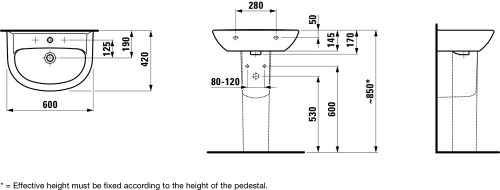 Laufen Pro B 60x42 cm mosdó H8149520001041