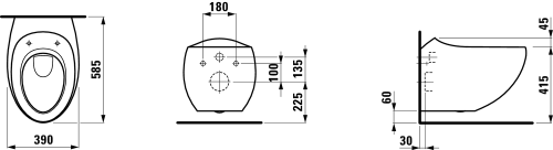 Laufen ILBAGNOALESSI ONE fali wc H8209764000001 (8.2097.6.400.000.1)