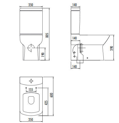 Creavit LARA - WC + BIDÉ 2in1 - LR3641