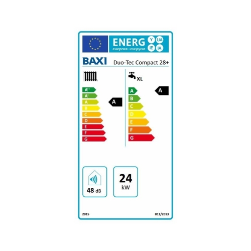 BAXI Duo-Tec Compact 28+ ERP kombi kazán, kondenzációs, fali, F:24kW, HMV:28kW (BAX_DUOTECCOM28P)