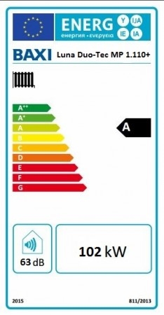 BAXI Luna Duo-Tec MP 1.110+ ERP fűtőkazán, kondenzációs, fali, 102kW (BAX_DUOTECHMP1110P)