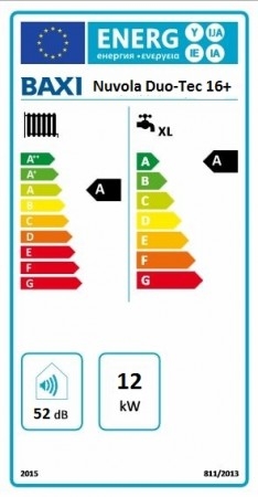 BAXI Nuvola Duo-Tec 16+ ERP hőközpont (45l inox tároló), kondenz., fali, 16kW (BAX_NUVDUOTEC16P)