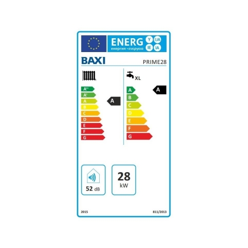 BAXI Prime 28 ERP kombi kazán, kondenzációs, fali, F:24kW, HMV:28kW, IPX5D (BAX_PRIME-28P)