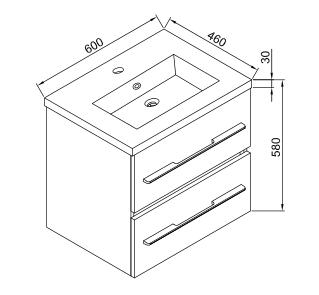 Wellis MyLine Spa Nina 60 mosdószekrény WB00277