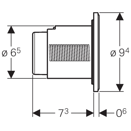 Geberit 10 típusú távműködtető, pneumatikus, 2 mennyiséges öblítéshez, fekete/fényes króm/fekete 116.055.KM.1