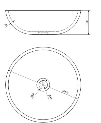 Sapho PRIORI kerámia mosdótál átmérő 42cm, kék mintával (PI018)