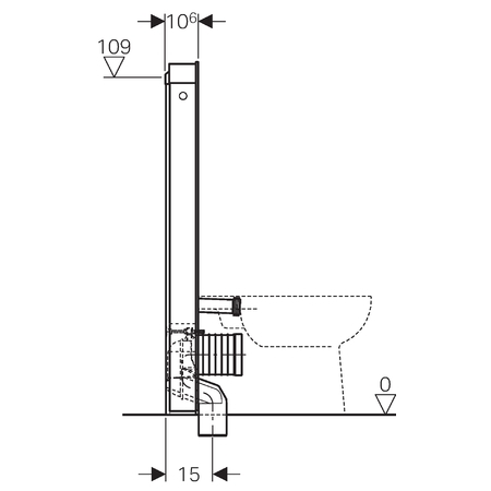 Geberit Monolith szanitermodul talpon álló WC-hez, 114 cm, homokszín üveg 131.033.TG.5