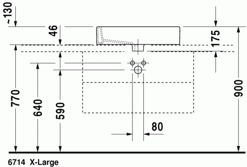 Duravit Vero 59,5x46,5 cm ráültethető mosdót 0452600000