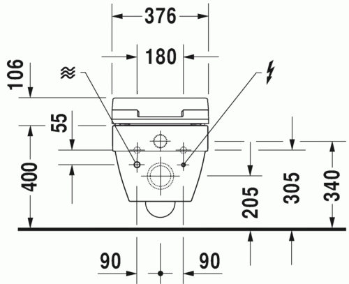 Duravit Vero Air öblítőperem nélküli Duravit Rimless® fali WC Sensowashoz 2525590000