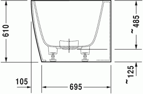 Duravit DuraSquare 180x80 cm fürdőkád bal sarok, illesztés nélküli akril előlappal és állvánnyal 700427000000000
