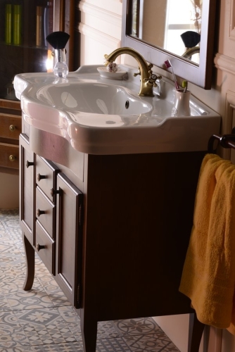 Sapho RETRO Mosdótartó szekrény 2 ajtóval, 3 fiókkal, 93x80x46,7 cm, bükk (1660)