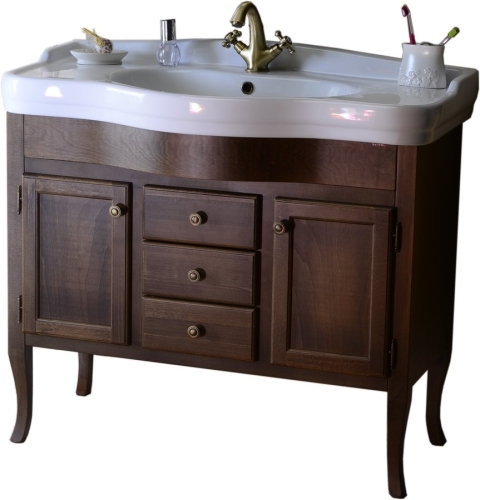 Sapho RETRO Mosdótartó szekrény 2 ajtóval, 3 fiókkal, 93x80x46,7 cm, bükk (1660)