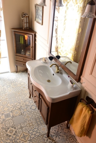 Sapho RETRO Mosdótartó szekrény 2 ajtóval, 3 fiókkal, 93x80x46,7 cm, bükk (1660)