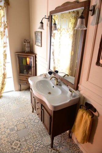 Sapho RETRO Mosdótartó szekrény 2 ajtóval, 3 fiókkal, 93x80x46,7 cm, bükk (1660)