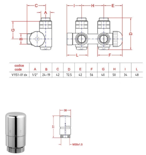 Sapho TWIN COMBI TERMO csatlakozó készlet radiátorhoz, szálcsiszolt (CP5510S)
