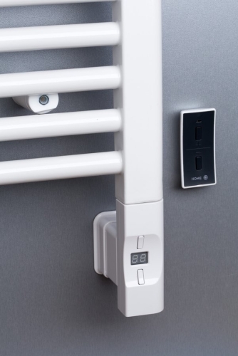 Sapho Elektromos termosztátos fűtőpatron radiátorhoz, távirányítóval, 300W, D forma, króm (HVD-300C)