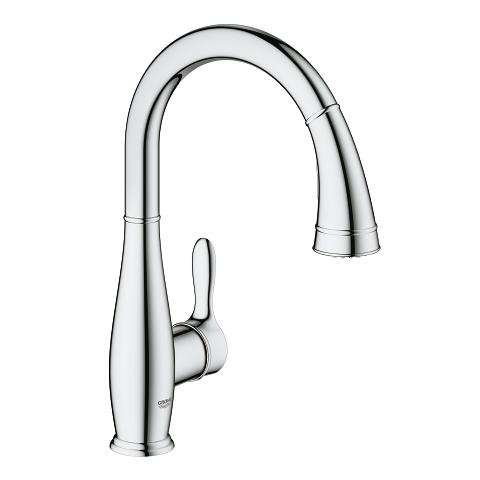 Grohe Parkfield egykaros kihúzható zuhanyfejes mosogató csaptelep, króm 30215 000 (30215000)