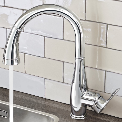 Grohe Parkfield egykaros kihúzható zuhanyfejes mosogató csaptelep, króm 30215 000 (30215000)