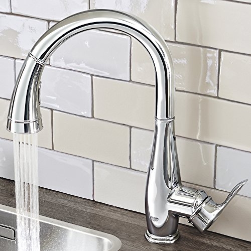Grohe Parkfield egykaros kihúzható zuhanyfejes mosogató csaptelep, króm 30215 000 (30215000)