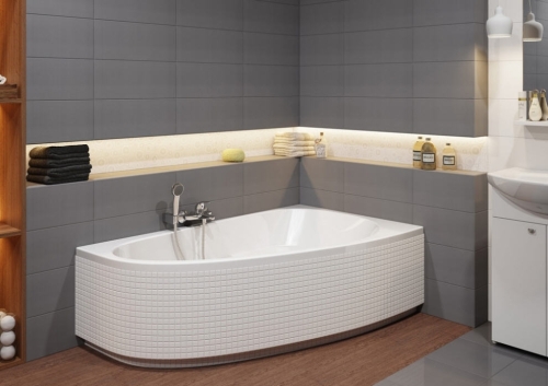 Cersanit Joanna New 140x90 cm aszimmetrikus kád, jobbos S301-166